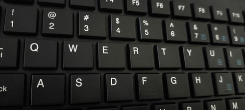 Close-up view of a black keyboard