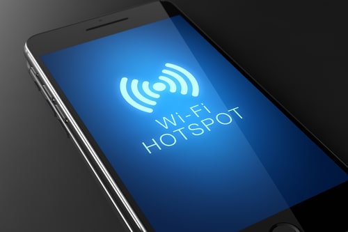 Smartphone screen displaying Wi-Fi hotspot