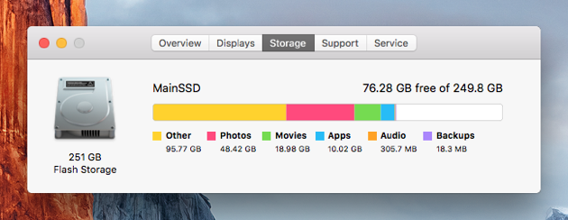 how to check storage on mac desktop