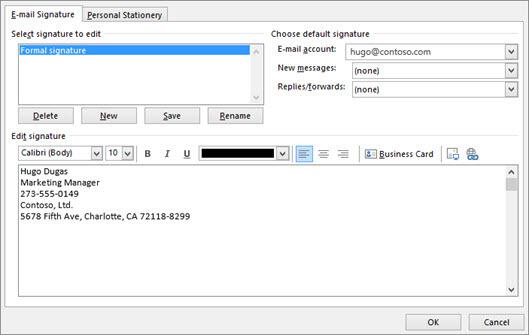 how to add an email signature on outlook