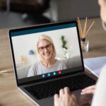 older woman on video call
