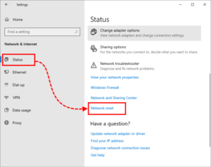 Windows 10 network reset 