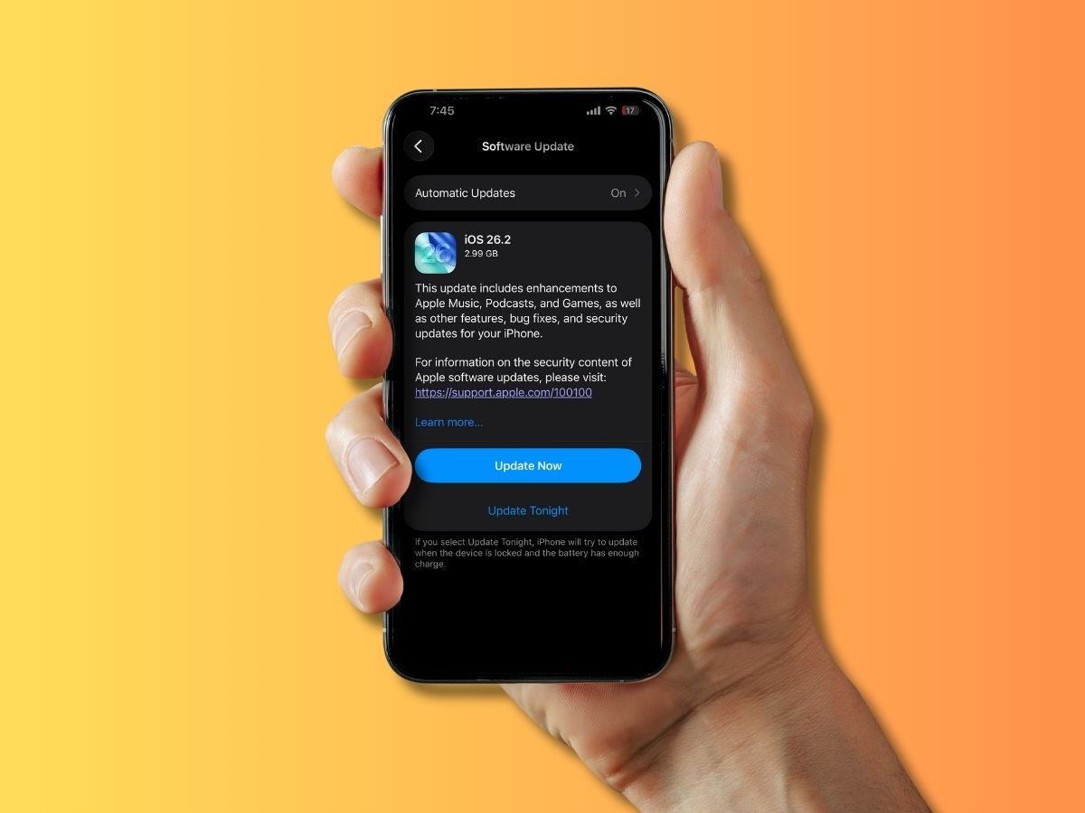 Purple iPhone with malware bug on screen with red triangle.