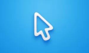 Minimal cursor symbol on blue background