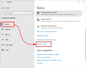 Windows 10 network reset 