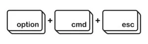 Option, command and escape keys on a computer