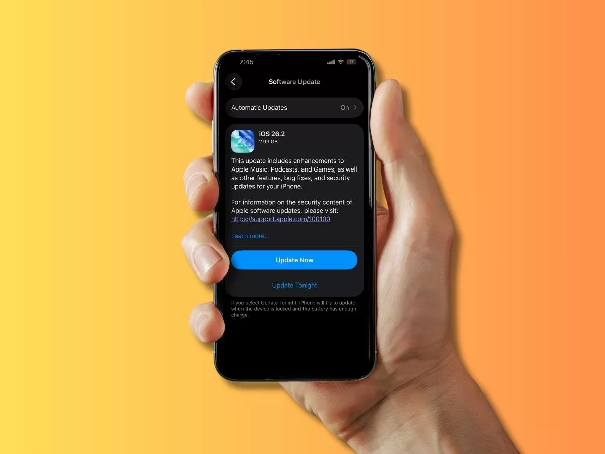 Purple iPhone with malware bug on screen with red triangle.